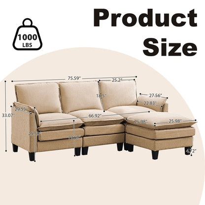 Luxury 3-Seater Sofa & Footstool â?Ultra-Plush, Multi-Room Comfort