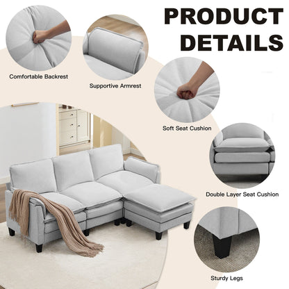 Luxury 3-Seater Sofa & Footstool â?Ultra-Plush, Multi-Room Comfort