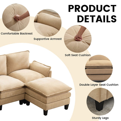 Luxury 4-Seater Sofa & Footstool â?Ultra-Plush, Multi-Room Comfort