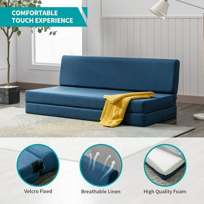 Mixoy Folding Sofa Bed,Fold Down Couch Bed Sleeper Chair Couch for Lounge,Upholstered Convertible Floor Mattress