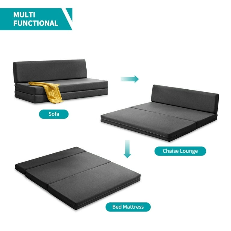 Mixoy Folding Sofa Bed,Fold Down Couch Bed Sleeper Chair Couch for Lounge,Upholstered Convertible Floor Mattress