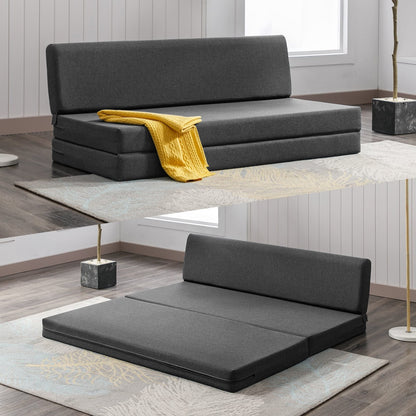 Mixoy Folding Sofa Bed,Fold Down Couch Bed Sleeper Chair Couch for Lounge,Upholstered Convertible Floor Mattress