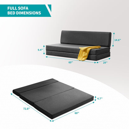 Mixoy Folding Sofa Bed,Fold Down Couch Bed Sleeper Chair Couch for Lounge,Upholstered Convertible Floor Mattress