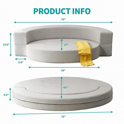 Mixoy Folding Sofa Bed,Futon Sleeper Chair Couch,Fold Down Couch - 76in*42in*9.8in