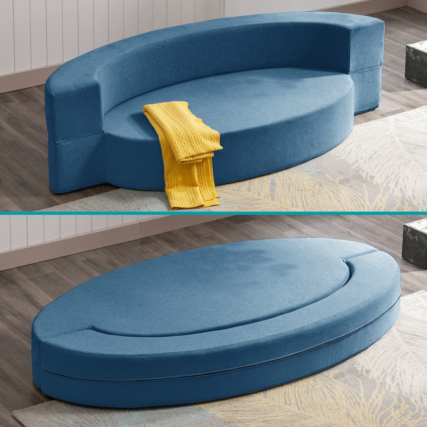 Mixoy Folding Sofa Bed,Futon Sleeper Chair Couch,Fold Down Couch - 76in*42in*9.8in