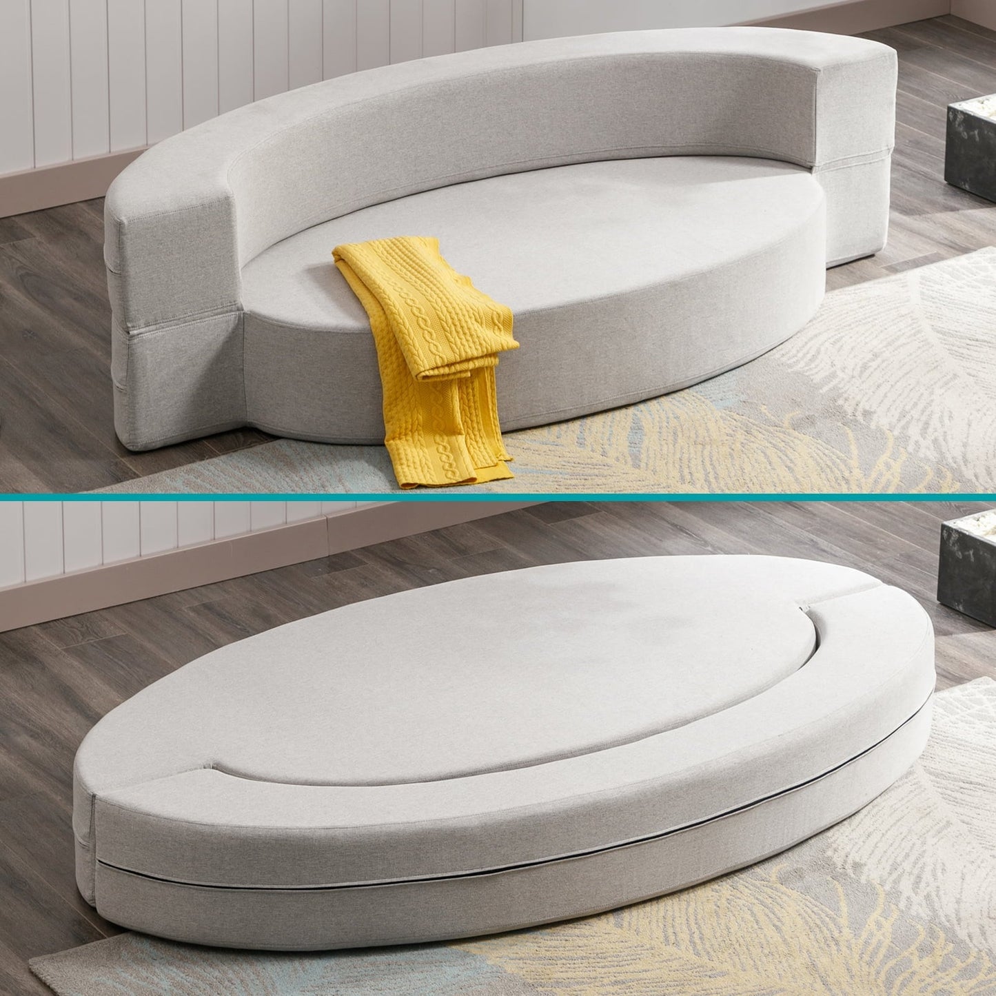 Mixoy Folding Sofa Bed,Futon Sleeper Chair Couch,Fold Down Couch - 76in*42in*9.8in