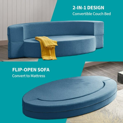 Mixoy Folding Sofa Bed,Futon Sleeper Chair Couch,Fold Down Couch - 76in*42in*9.8in