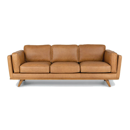 Macadamia Top Grain Leather Cognac Sofa