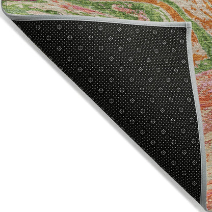 Machine Washable Indoor/ Outdoor Abstract Brushstroke Chantille Rug