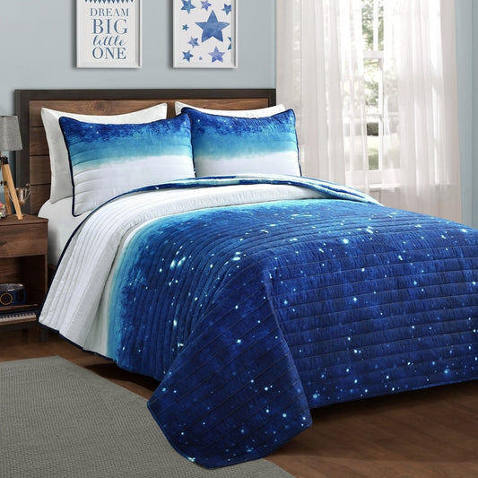 Lush Decor Bettwäsche-Set mit wendbarem Space Star Ombre-Print