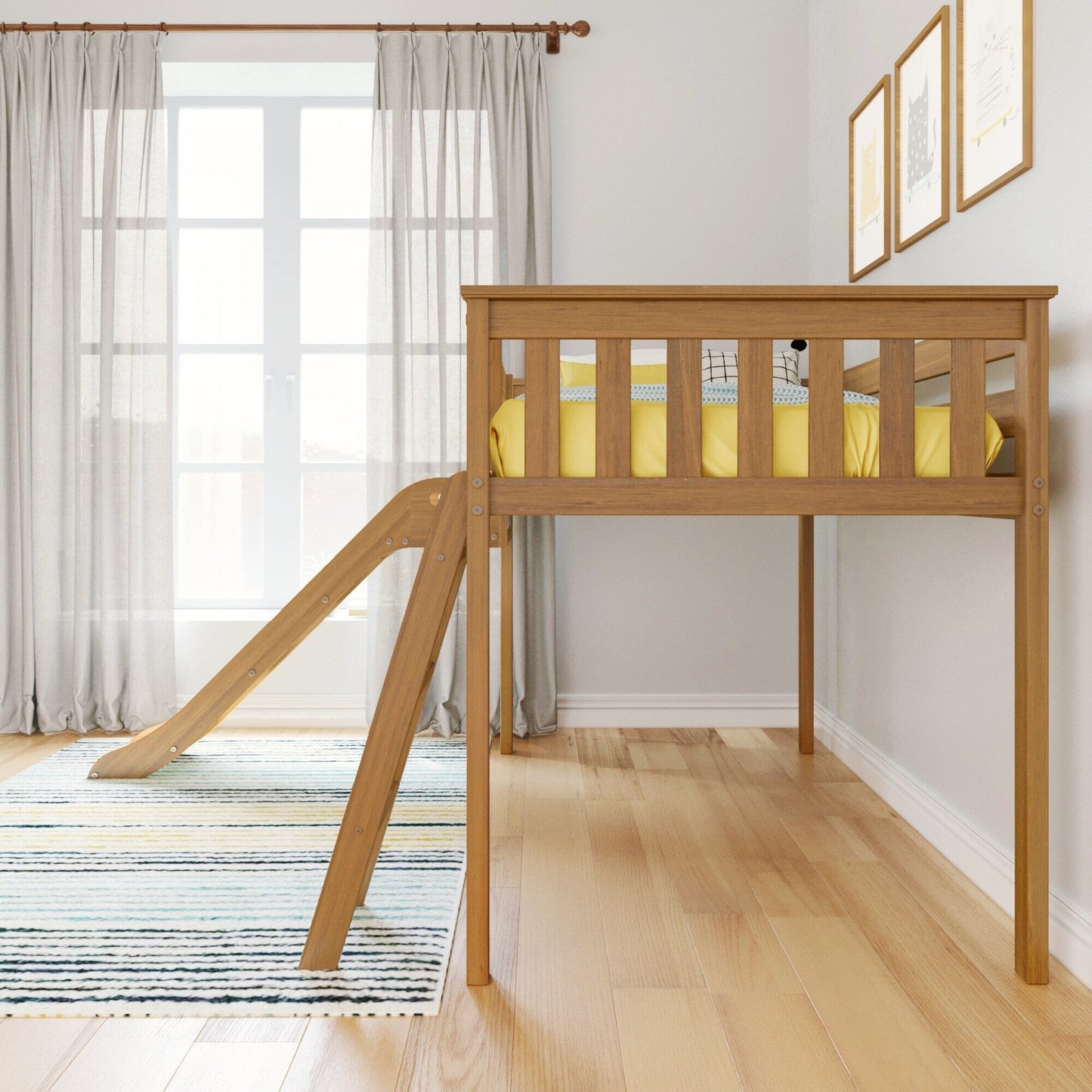 Max and Lily Classic Twin-Size Low Loft mit Easy Slide