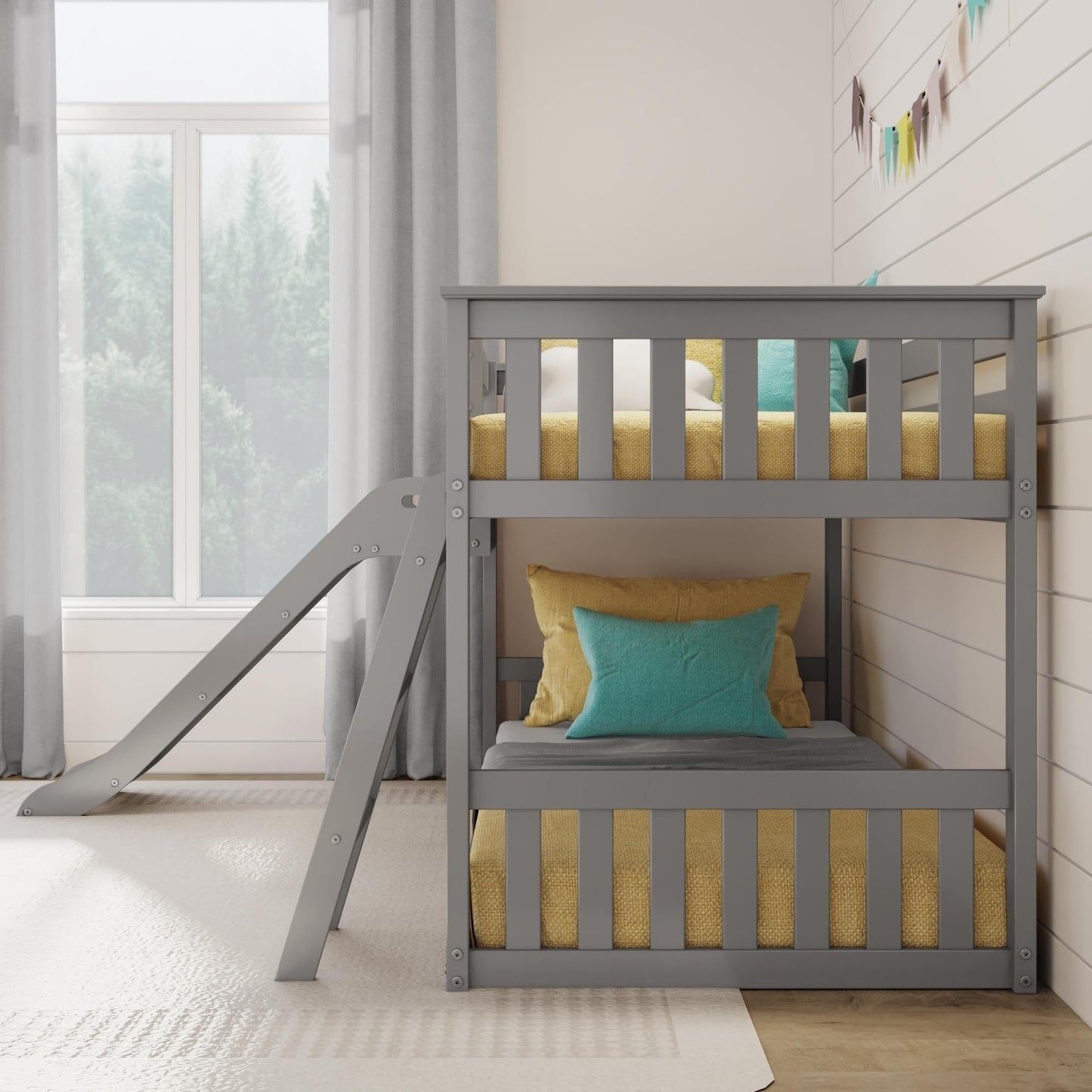 Max and Lily Classic Twin über Twin Niedriges Etagenbett mit Easy Slide