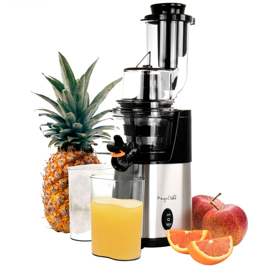 MegaChef Pro Slow Juicer aus Edelstahl – Tischgerät