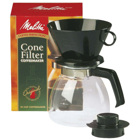 Melitta 10-Tassen-Kaffeemaschine mit Tropfkegel, schwarz, je 1 Stück