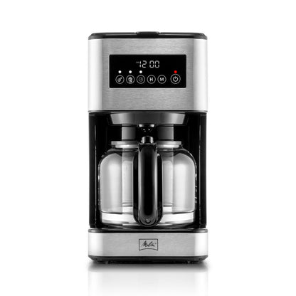 Melitta Aroma Tocco Plus 12-Tassen-Filterkaffeemaschine für Heiß- und Eiskaffee mit Glaskaraffe und Touch-Control-Display
