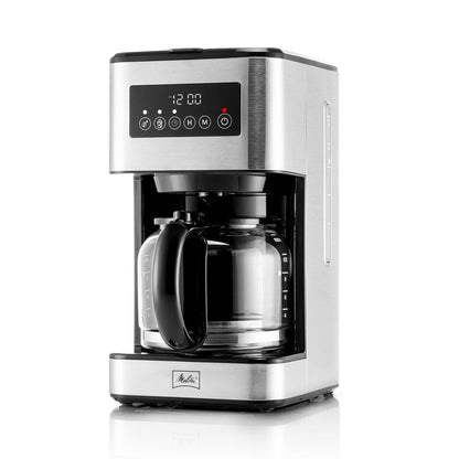 Melitta Aroma Tocco Plus 12-Tassen-Filterkaffeemaschine für Heiß- und Eiskaffee mit Glaskaraffe und Touch-Control-Display