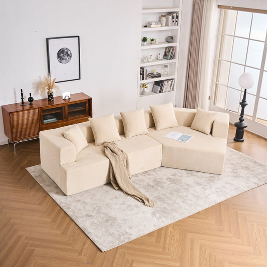 Memory Foam Couch, No Installation & Easy to Transport, Deep Seat Modern Sofa with Chenille Fabric