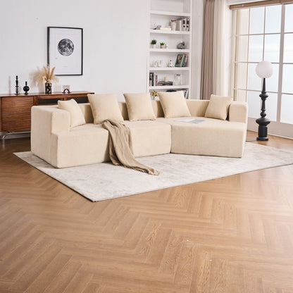 Memory Foam Couch, No Installation & Easy to Transport, Deep Seat Modern Sofa with Chenille Fabric