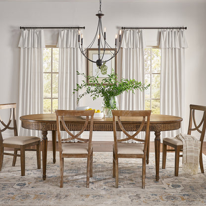 Mercantile Drop Cloth Lichtfilterring Top Tab Farmhouse Vorhang Panel mit Volant