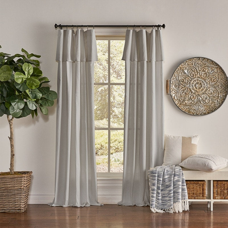 Mercantile Drop Cloth Lichtfilterring Top Tab Farmhouse Vorhang Panel mit Volant