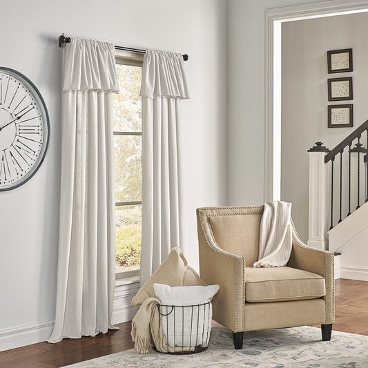 Mercantile Drop Cloth Lichtfilterring Top Tab Farmhouse Vorhang Panel mit Volant