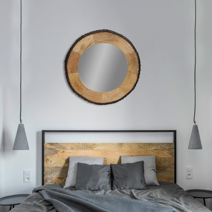 Runder Wandspiegel Meredith aus Holz mit natürlicher Kante von River of Goods – 30,5 x 1 x 30,5