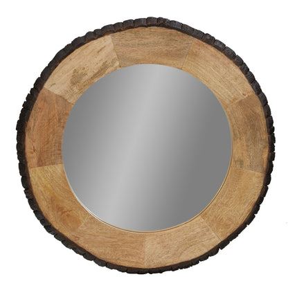 Runder Wandspiegel Meredith aus Holz mit natürlicher Kante von River of Goods – 30,5 x 1 x 30,5
