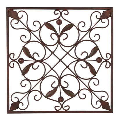 Wanddekoration mit Metallrollen – 4er-Set, Dunkelbraun – Roche River Decor