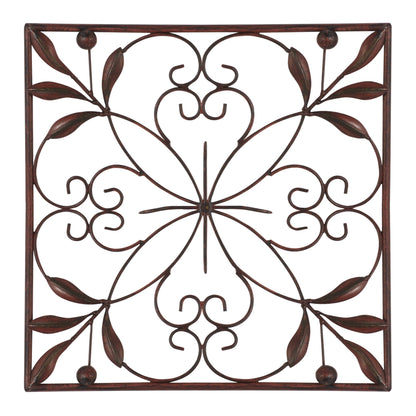 Wanddekoration mit Metallrollen – 4er-Set, Dunkelbraun – Roche River Decor