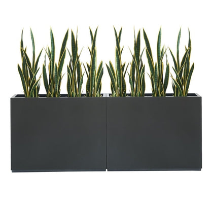 Schwerer Pflanzkasten aus Metall für Pflanzen im Freien, 38L x 10B x 30H Zoll hoch und lang, Pflanzkasten mit Metalltrennwand – 38 x 30 x 10