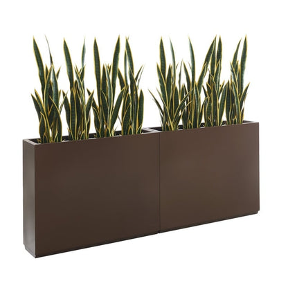 Schwerer Pflanzkasten aus Metall für Pflanzen im Freien, 38L x 10B x 30H Zoll hoch und lang, Pflanzkasten mit Metalltrennwand – 38 x 30 x 10