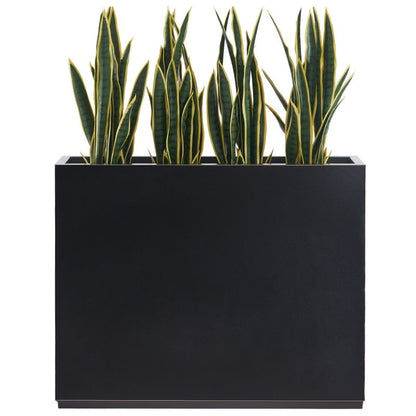 Schwerer Pflanzkasten aus Metall für Pflanzen im Freien, 38L x 10B x 30H Zoll hoch und lang, Pflanzkasten mit Metalltrennwand – 38 x 30 x 10