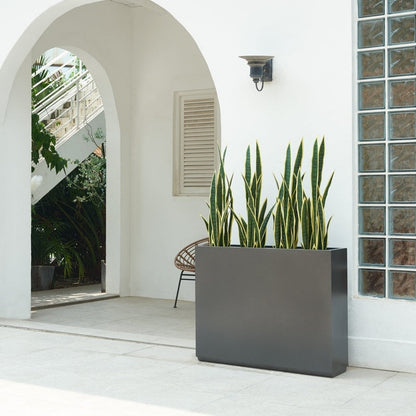 Schwerer Pflanzkasten aus Metall für Pflanzen im Freien, 38L x 10B x 30H Zoll hoch und lang, Pflanzkasten mit Metalltrennwand – 38 x 30 x 10