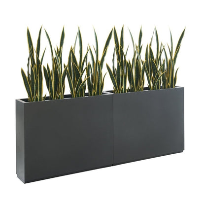 Schwerer Pflanzkasten aus Metall für Pflanzen im Freien, 38L x 10B x 30H Zoll hoch und lang, Pflanzkasten mit Metalltrennwand – 38 x 30 x 10