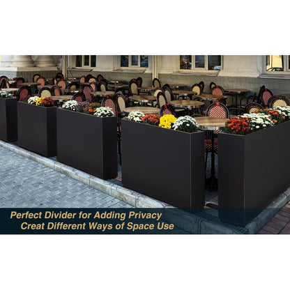 Schwerer Pflanzkasten aus Metall für Pflanzen im Freien, 38L x 10B x 30H Zoll hoch und lang, Pflanzkasten mit Metalltrennwand – 38 x 30 x 10