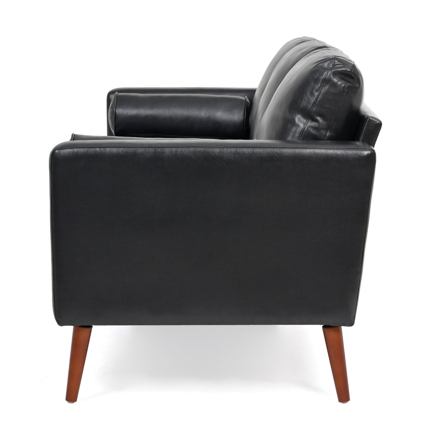 Mid Century Modern 76.7 PU 3-seater Sofa with iron wood structure for Living Room
