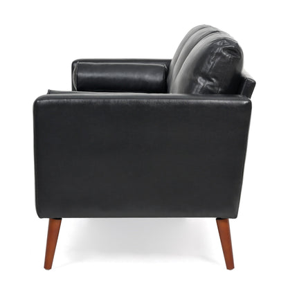 Mid Century Modern 76.7 PU 3-seater Sofa with iron wood structure for Living Room