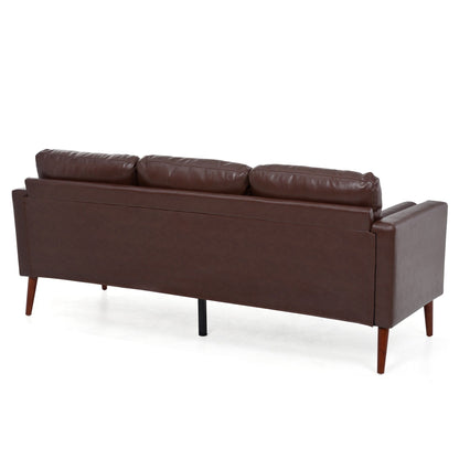 Mid Century Modern 76.7 PU 3-seater Sofa with iron wood structure for Living Room