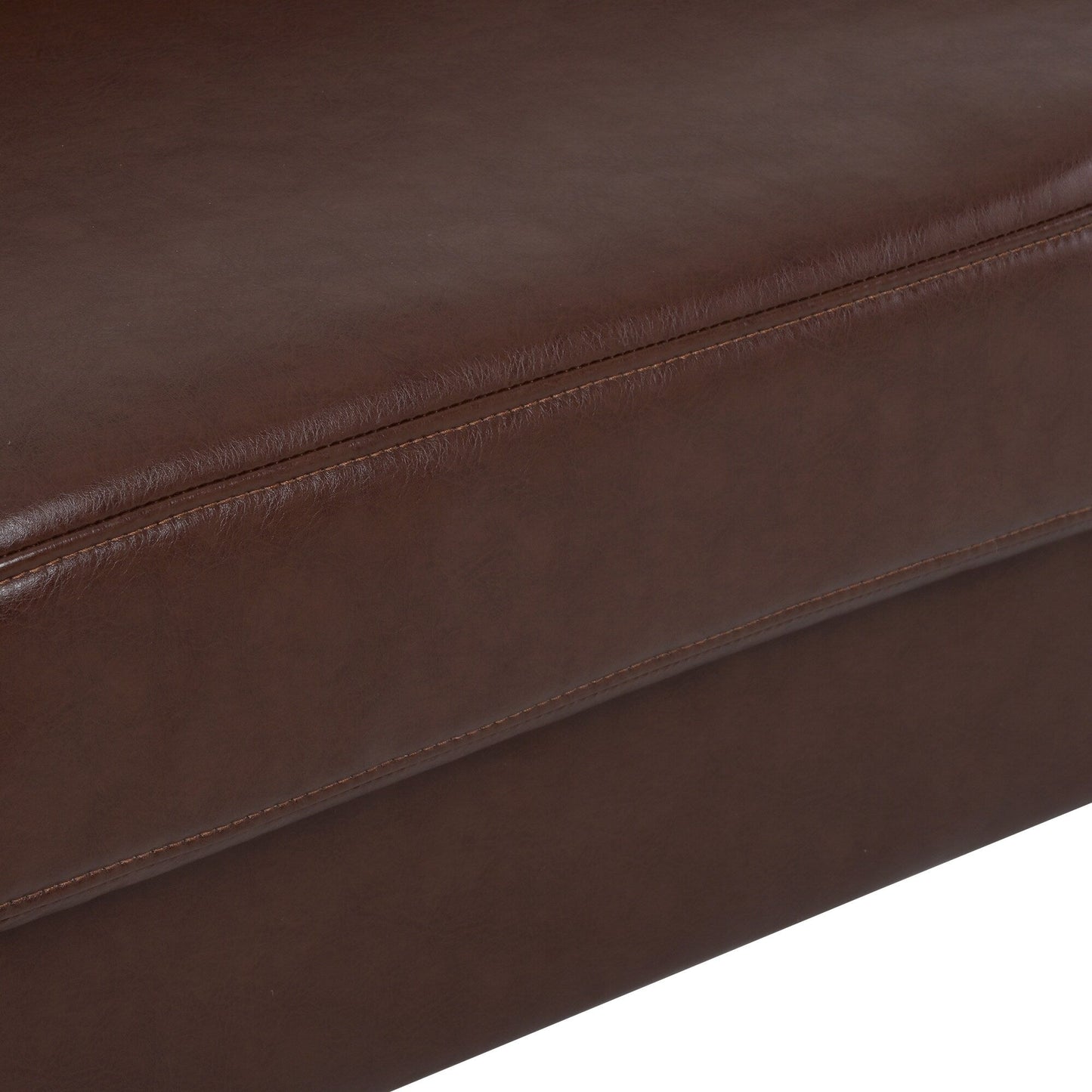 Mid Century Modern 76.7 PU 3-seater Sofa with iron wood structure for Living Room