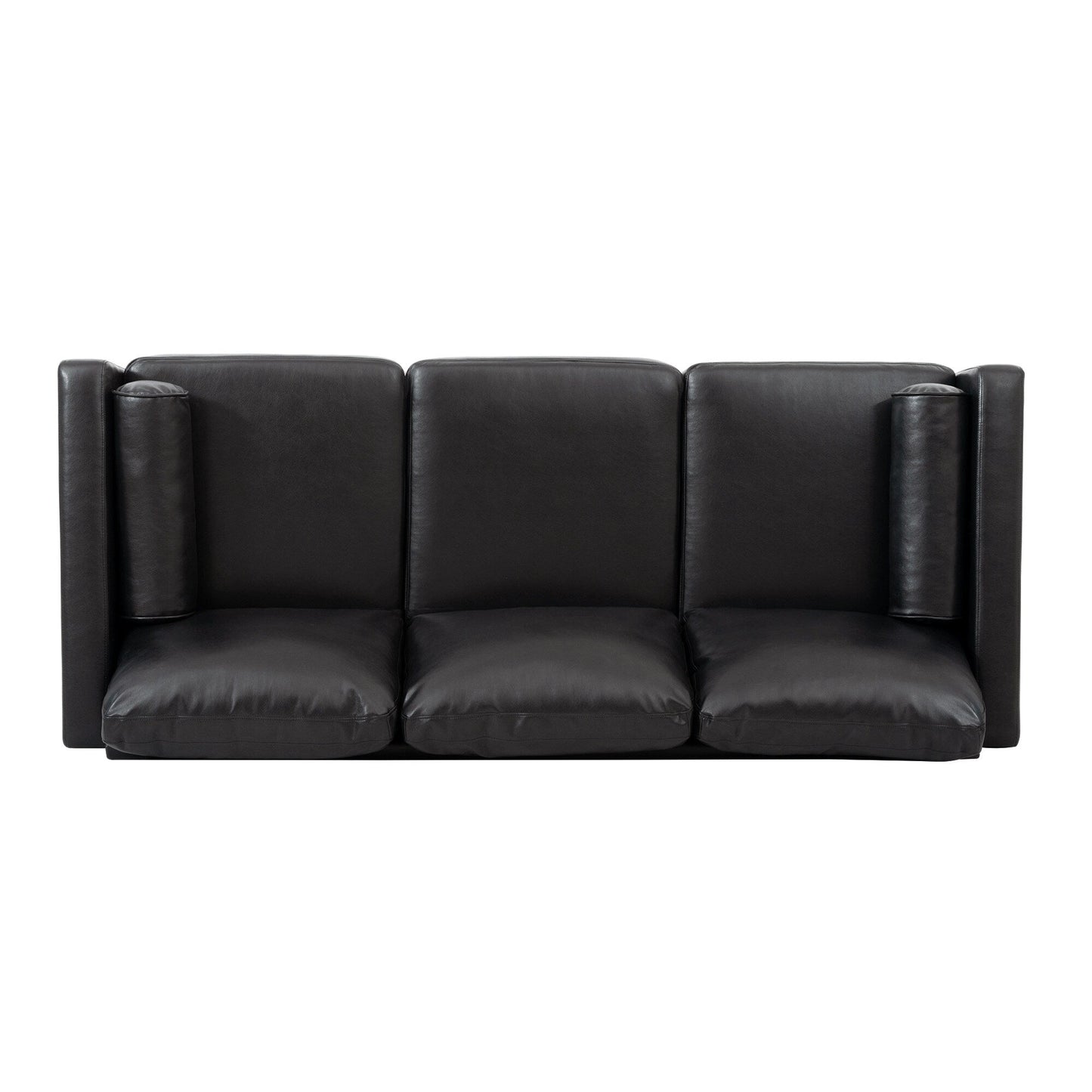 Mid Century Modern 76.7 PU 3-seater Sofa with iron wood structure for Living Room
