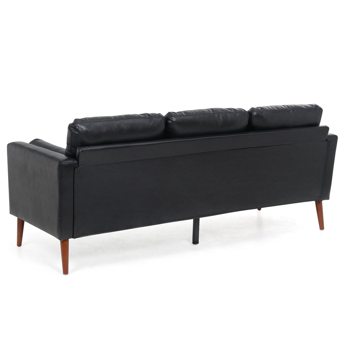 Mid Century Modern 76.7 PU 3-seater Sofa with iron wood structure for Living Room
