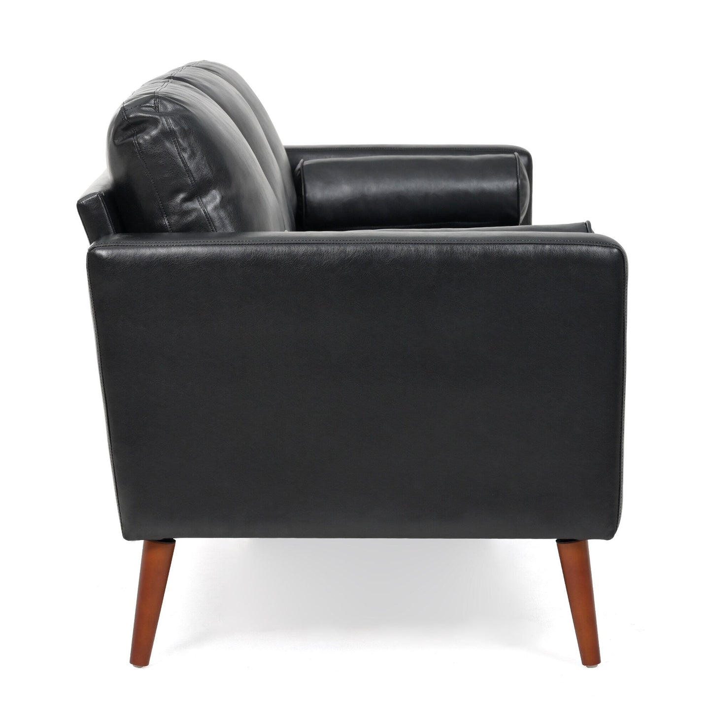 Mid Century Modern 76.7 PU 3-seater Sofa with iron wood structure for Living Room