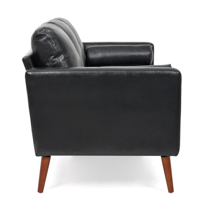 Mid Century Modern 76.7 PU 3-seater Sofa with iron wood structure for Living Room