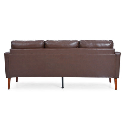 Mid Century Modern 76.7 PU 3-seater Sofa with iron wood structure for Living Room