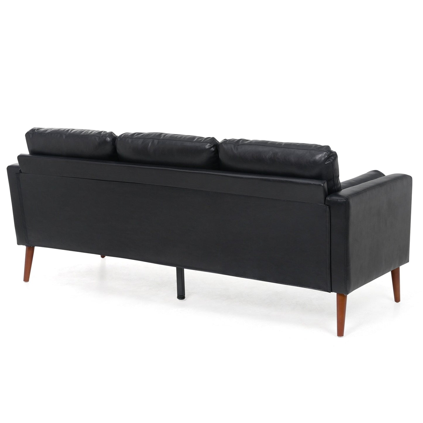 Mid Century Modern 76.7 PU 3-seater Sofa with iron wood structure for Living Room