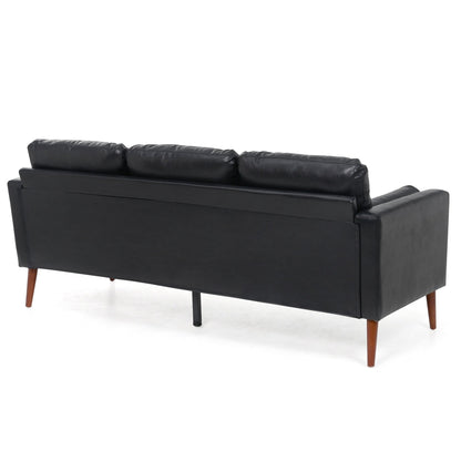 Mid Century Modern 76.7 PU 3-seater Sofa with iron wood structure for Living Room