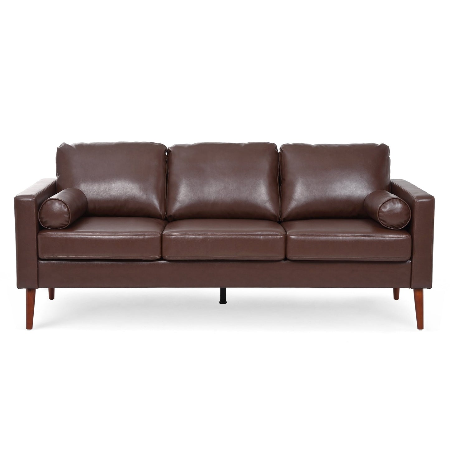 Mid Century Modern 76.7 PU 3-seater Sofa with iron wood structure for Living Room