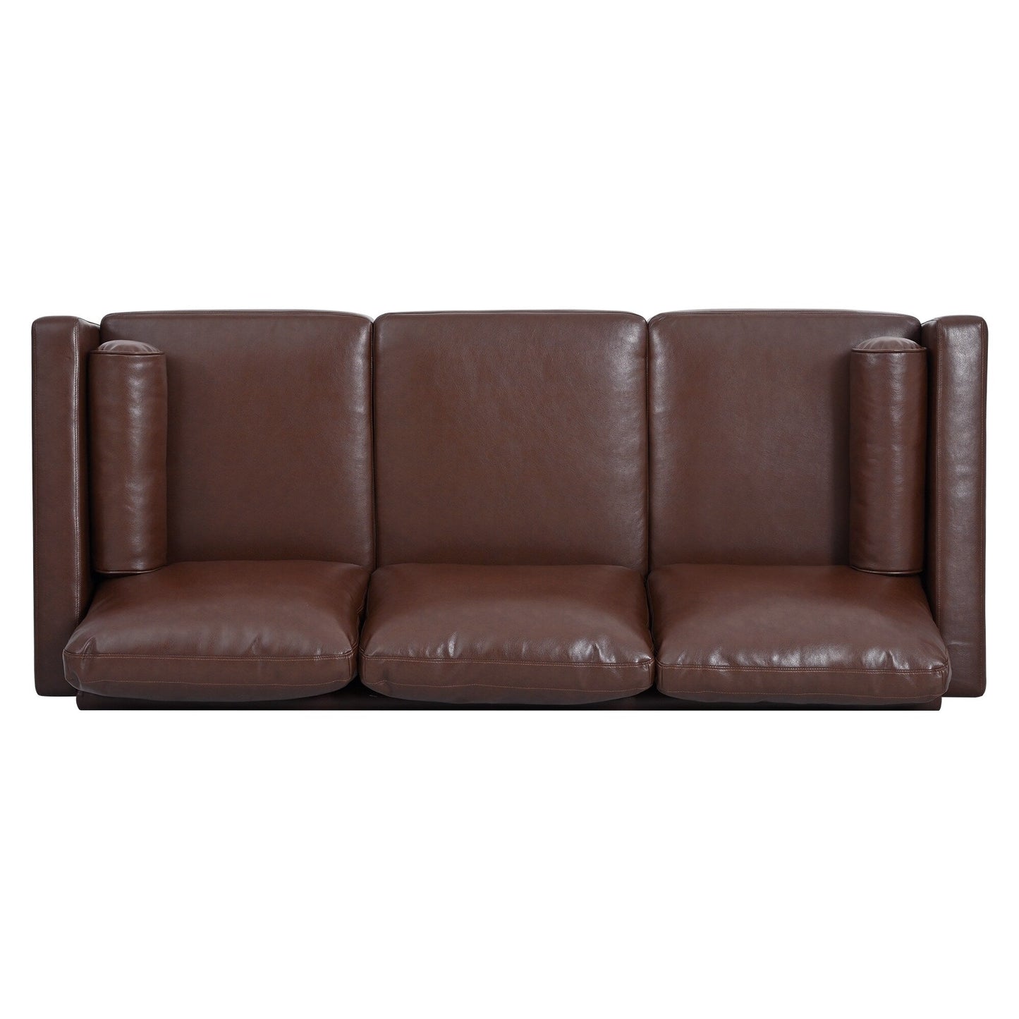 Mid Century Modern 76.7 PU 3-seater Sofa with iron wood structure for Living Room