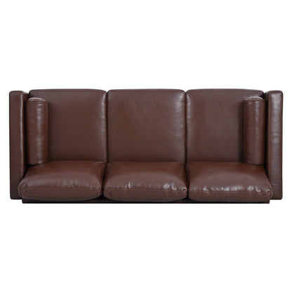 Mid Century Modern 76.7 PU 3-seater Sofa with iron wood structure for Living Room