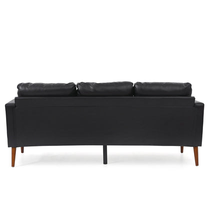 Mid Century Modern 76.7 PU 3-seater Sofa with iron wood structure for Living Room
